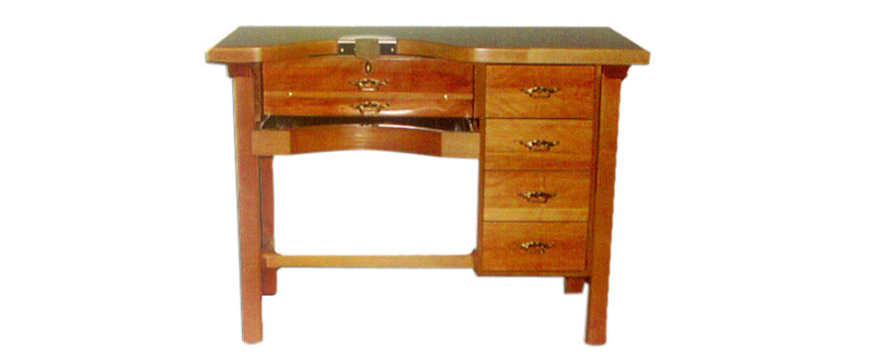 Detachable work table in beech wood for jewelers | REF: 94 B | 1 workstation with 4 side drawers