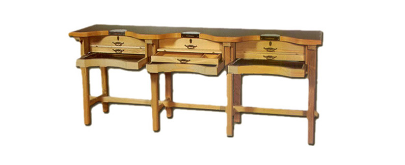 Detachable work table in beech wood for jewelers | REF: 93 | Three jobs
